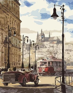 Nostalgic City View Paint by Number Kit