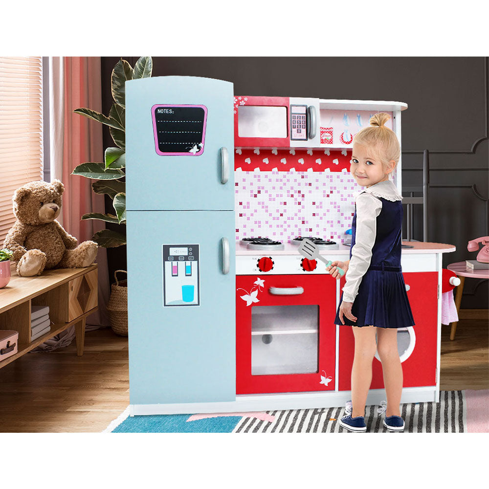 Red wooden hot sale play kitchen